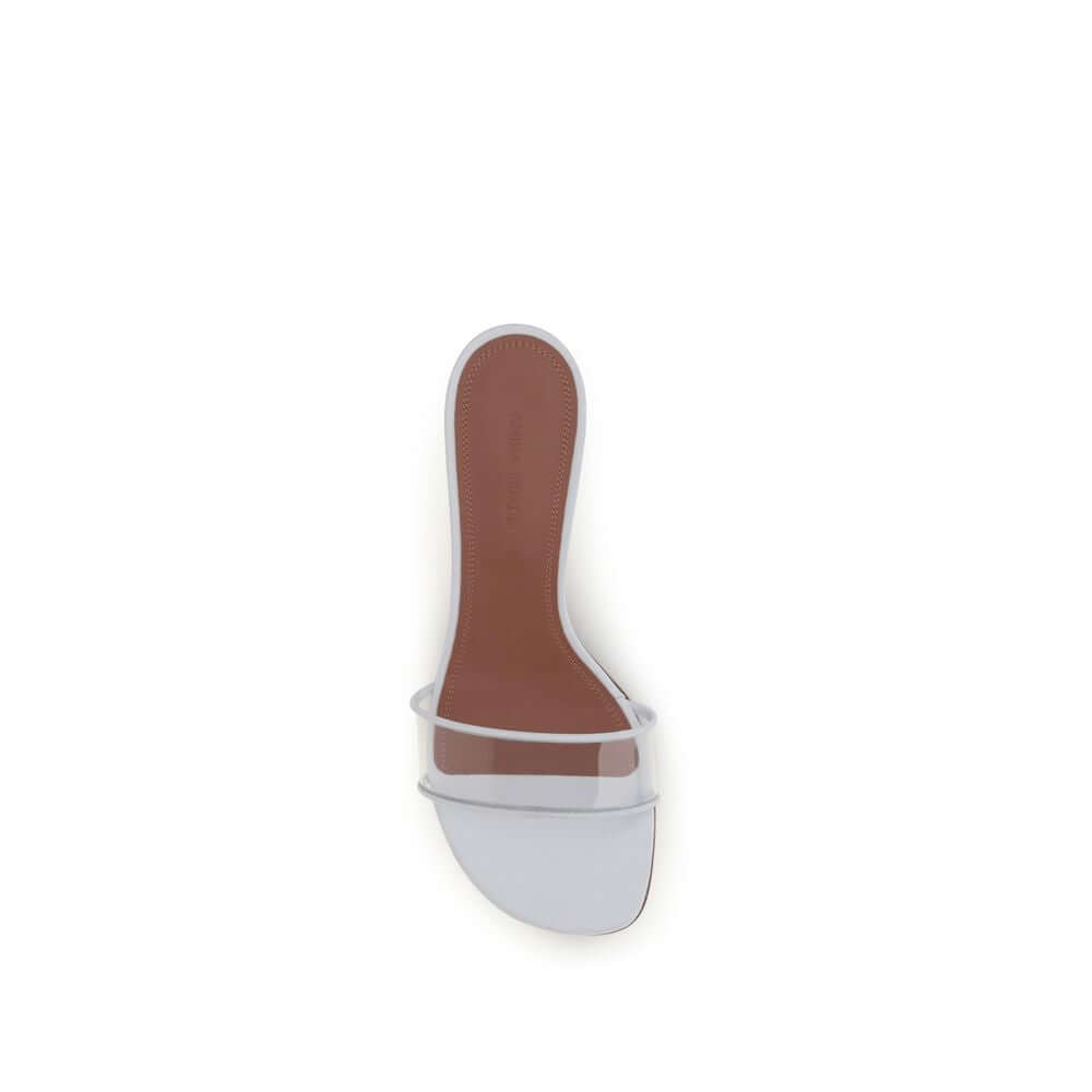 Amina Muaddi White Pvc Sandals