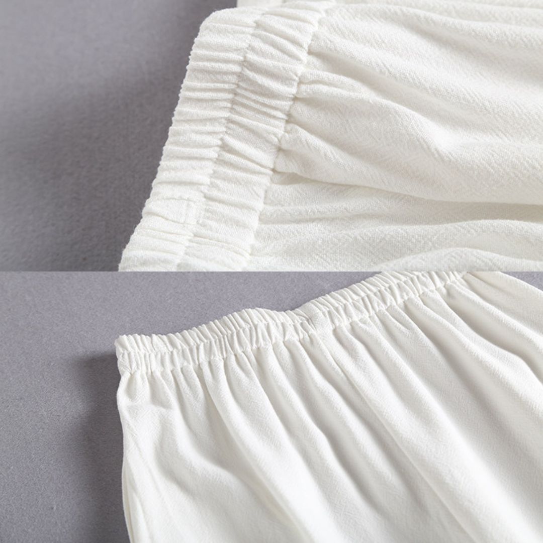 Ji Jian 极简 Minimalist Unisex Pure Cotton & Hemp Wide Straight Leg Pants