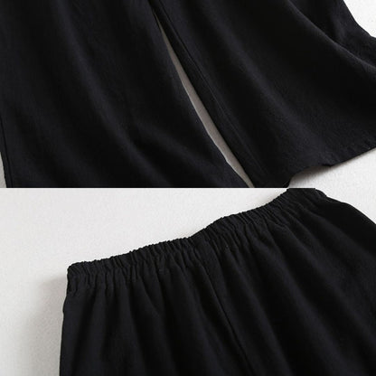 Ji Jian 极简 Minimalist Unisex Pure Cotton & Hemp Wide Straight Leg Pants