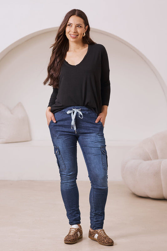 Leslie Jogger Dark Denim Blue