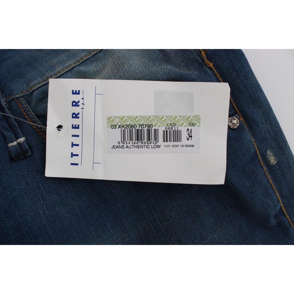 Acht Blue Wash Denim Cotton Stretch Baggy Fit Jeans