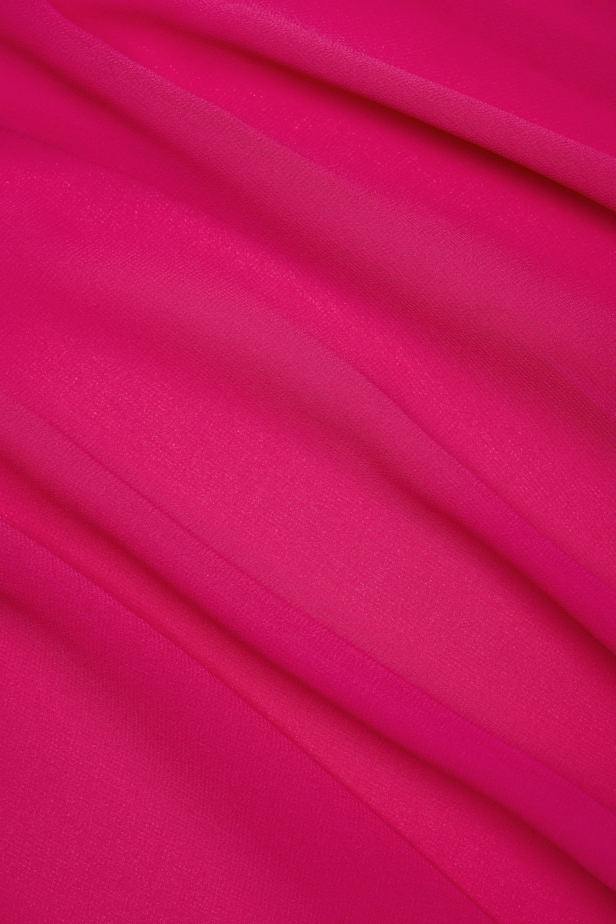 Cowl-Neck Mini Dress in Fuchsia Pink