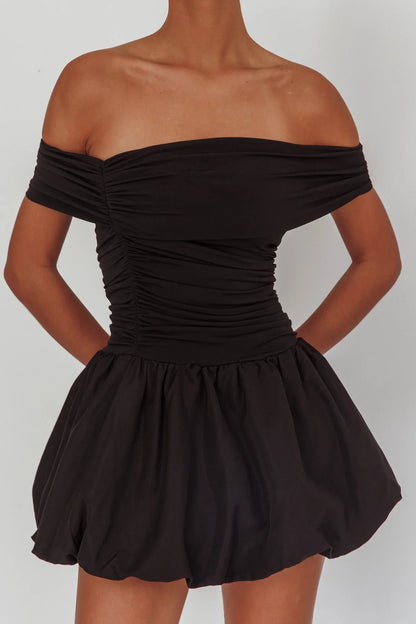 Dalayla Off-Shoulder Mini Dress Black