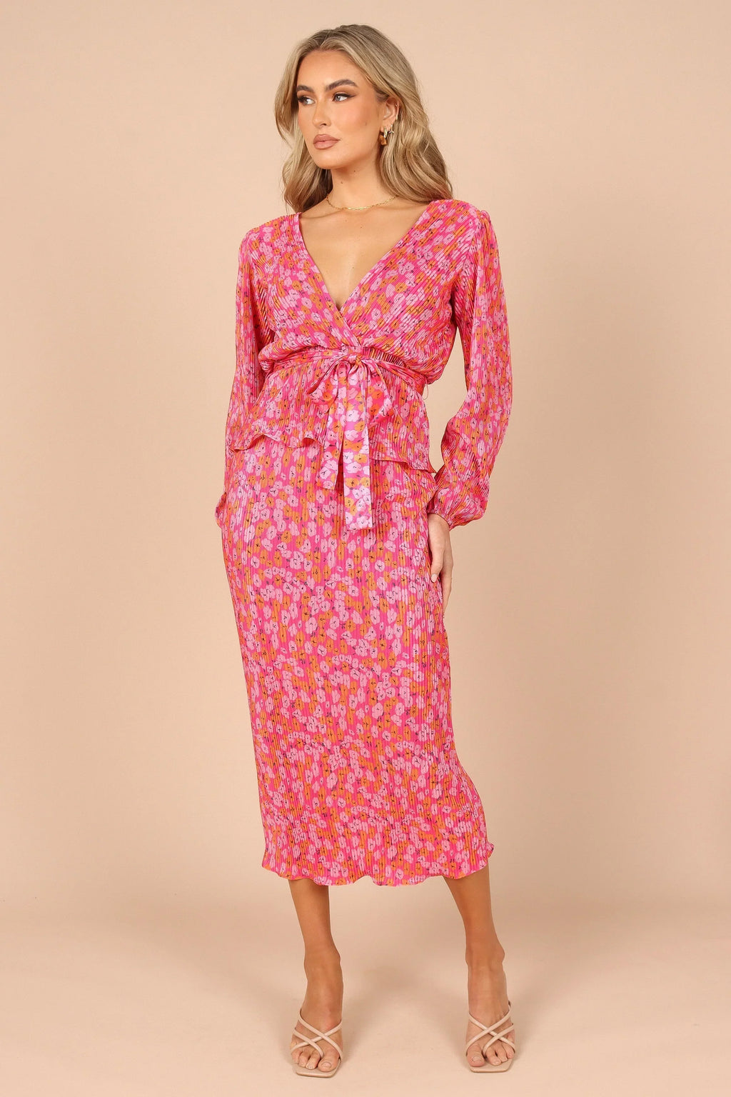 Minelli Pleat Top - Hot Pink