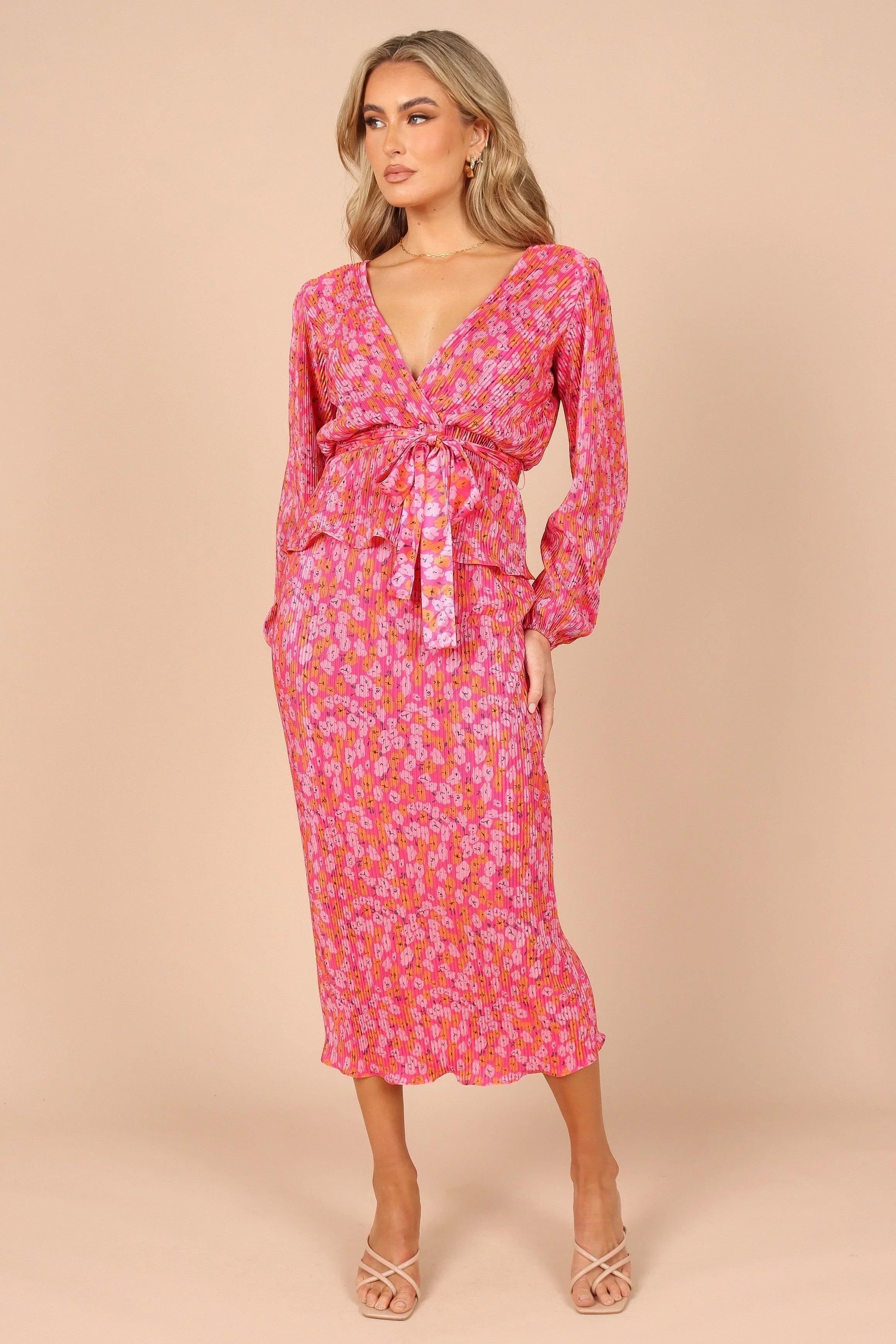 Minelli Pleat Top - Hot Pink