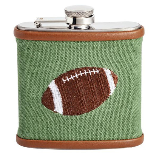 Football Mens Embroidered Flask