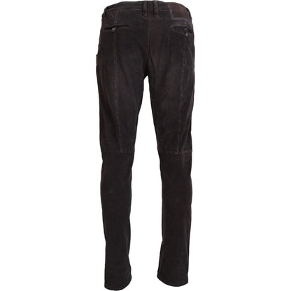Acht Brown Cotton Straight Fit Men Casual Pants