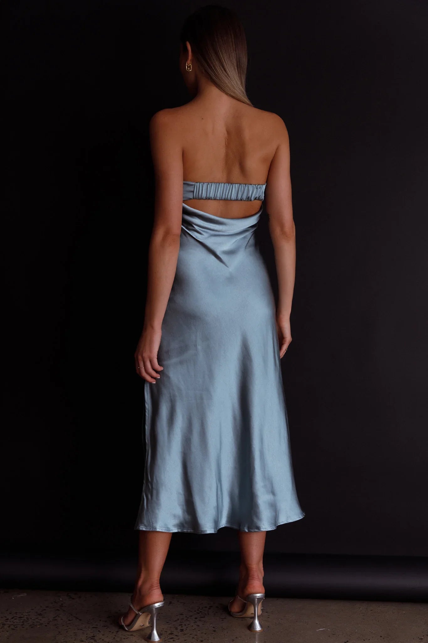 Ladies' Night Cowl Back Midi Dress Seafoam