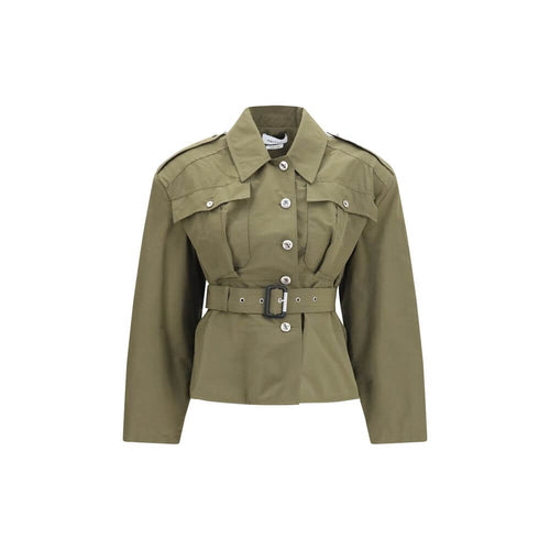 Alexander McQueen Bicolor Cotton Full-Length Jacket
