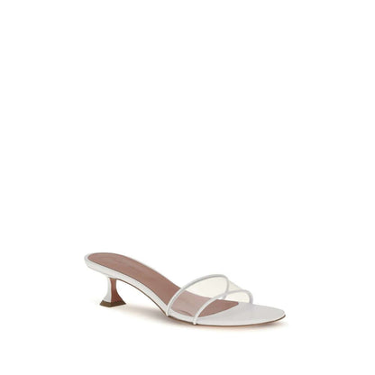Amina Muaddi White Pvc Sandals