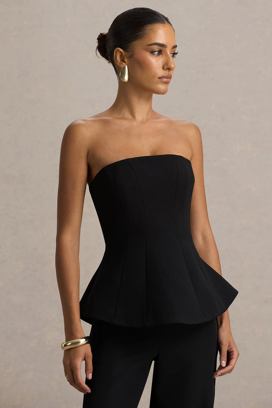 Gifted | Black Bandeau Corset Top