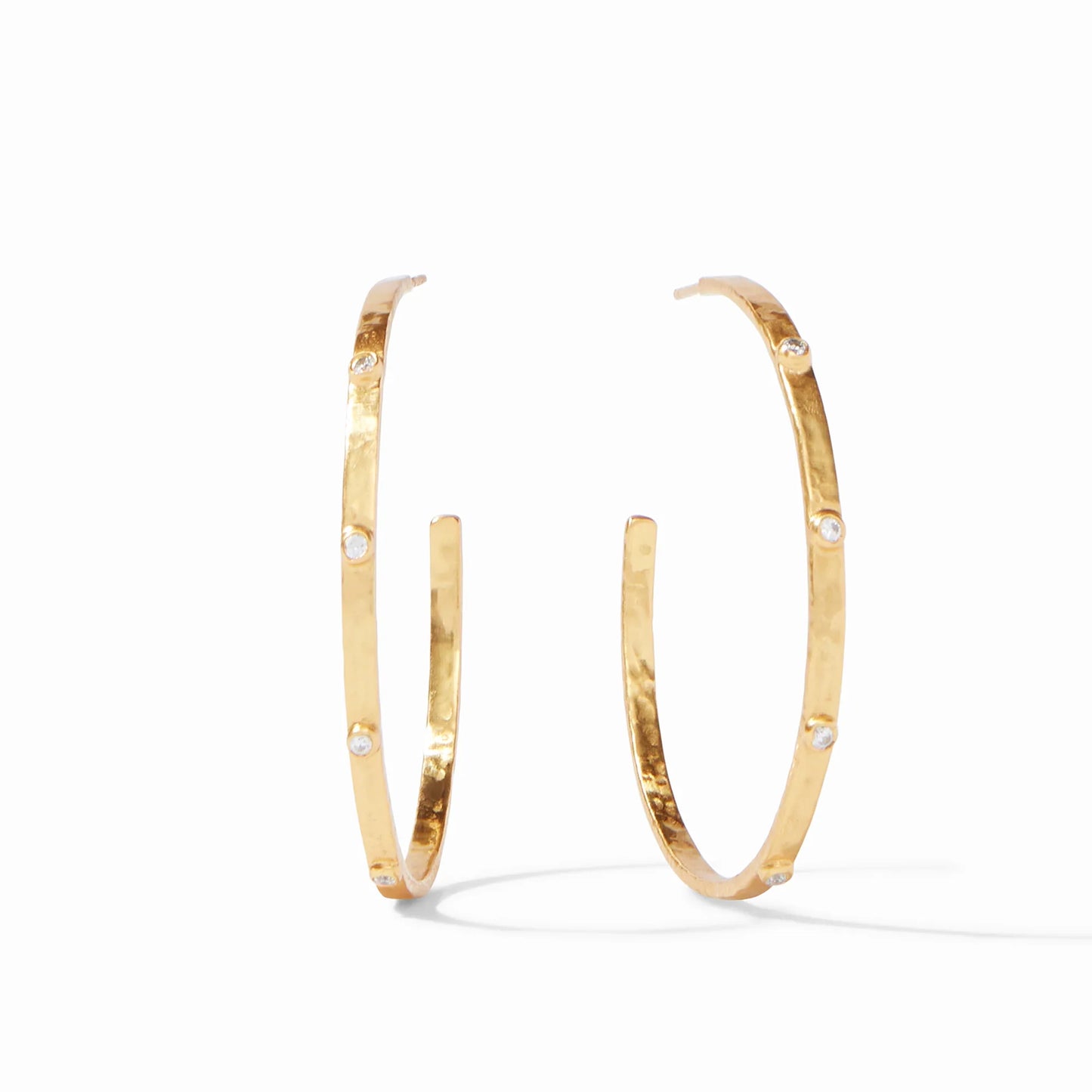 Crescent Stone Hoop - Gold
