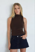 Lorde High Neck Tie Back Top