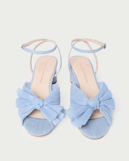 Dahlia Blue Pleated Bow Heel