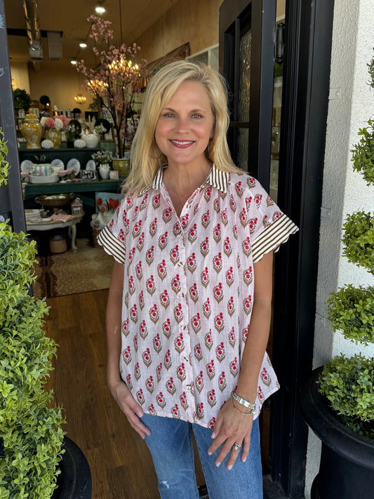 Natalia Top - Pink/Red