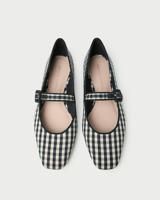 Ginger Black/White Gingham Mary Jane