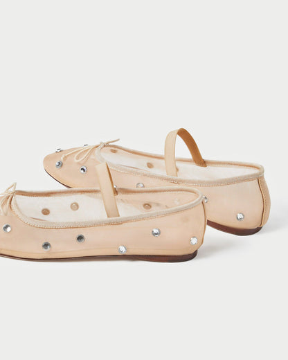 Leonie Caramel/Crystal Ballet Flat