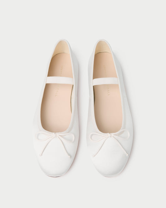 Leonie Cream Satin Ballet Flat
