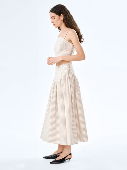Lucille Skirt in Cream and Black Stripe
