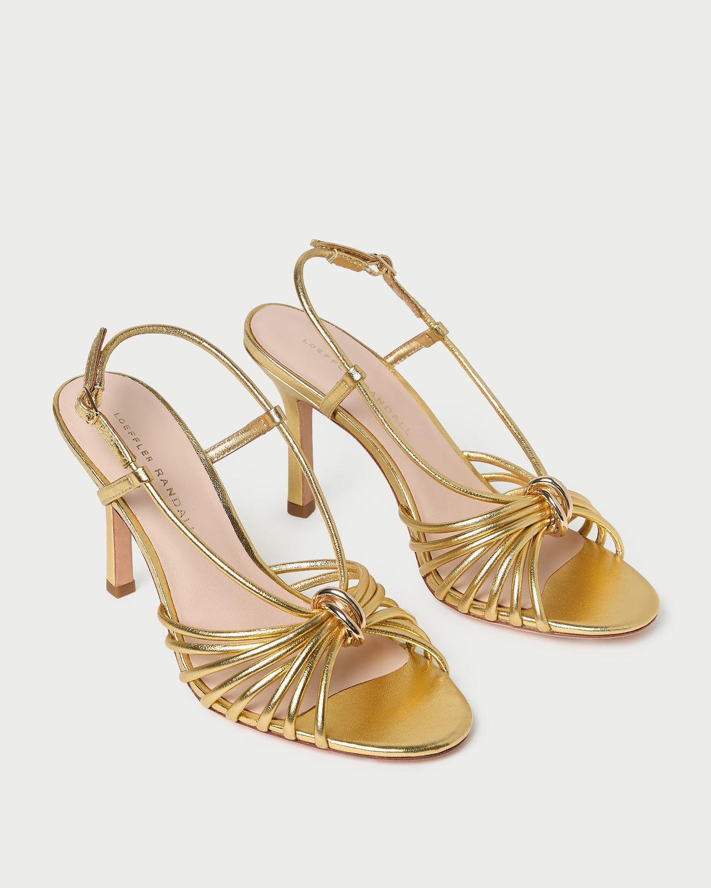 Mareka Gold Leather Heeled Sandal
