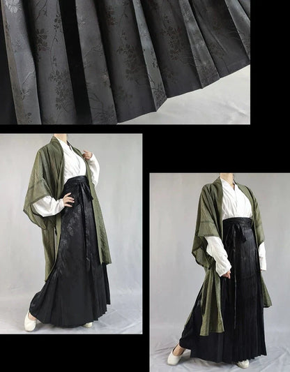 Hua Zhi 花枝 Flower Branch Song Dynasty Satin Floral Baidiequn Skirt