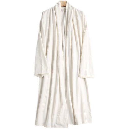 Wu Ji 无迹 Leave No Trace Song & Ming Unisex Cotton Linen Parallel Panel Long Cardigan