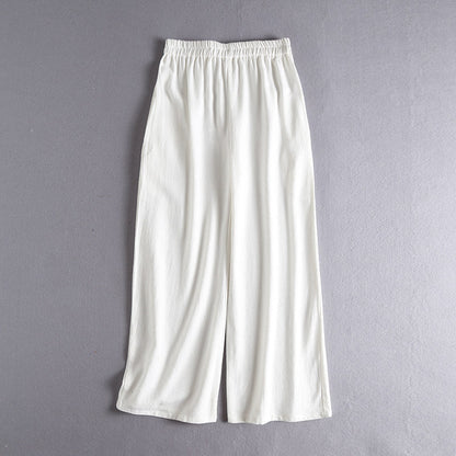 Ji Jian 极简 Minimalist Unisex Pure Cotton & Hemp Wide Straight Leg Pants