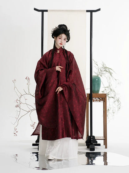 Zhezhi Mei 折枝梅 Broken Plum Blossom Ming Dynasty Changshan Standing Collar Shirt