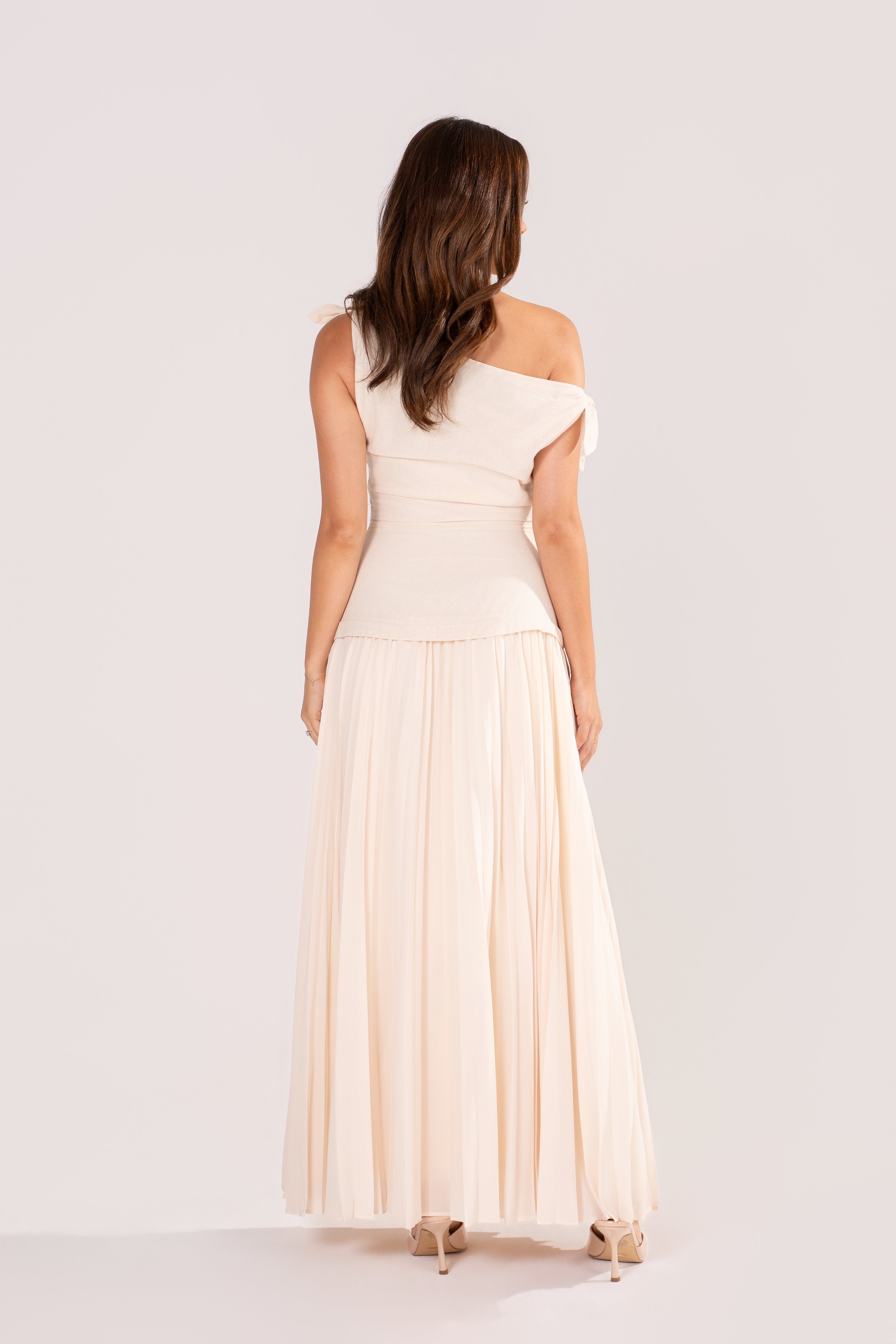 Ophelia Drop Shoulder Pleated Maxi Dress
