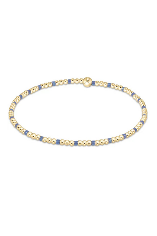 Hope Sincerity 2mm Bead Bracelet - Bright Blue