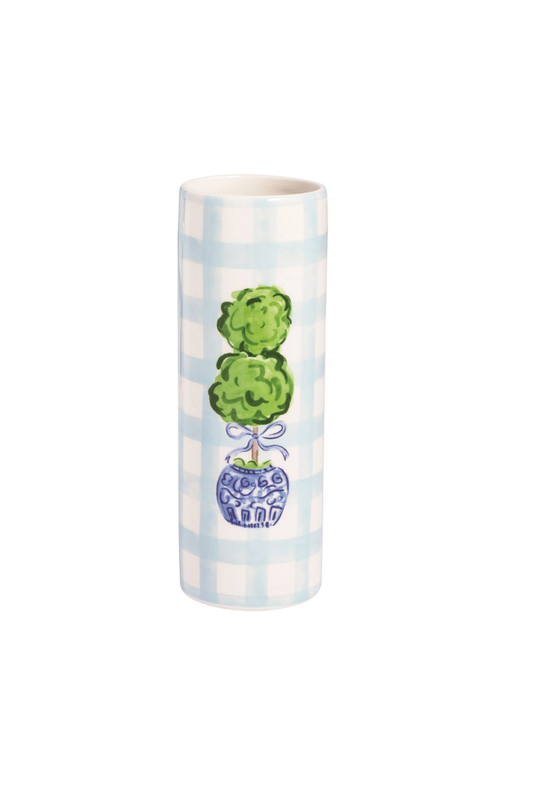 Gingham Stem Vase