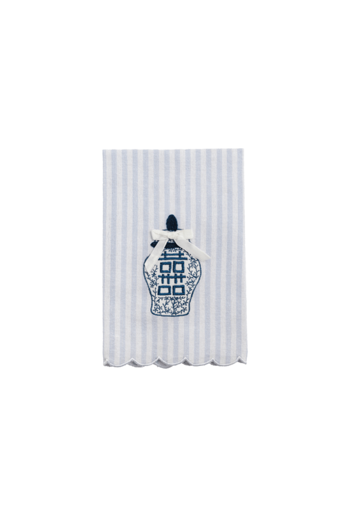 Ginger Jar Embroidered Towel