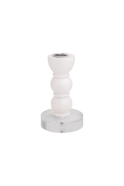 Small White Bauble Taper Holder
