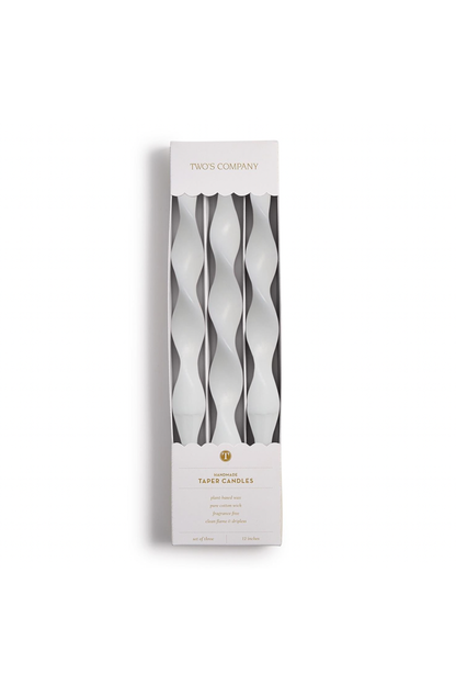 Twist and Glow White 12" Twist Taper Candles