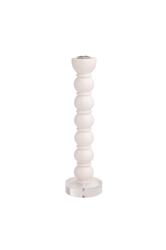 Large White Bauble Taper Holder