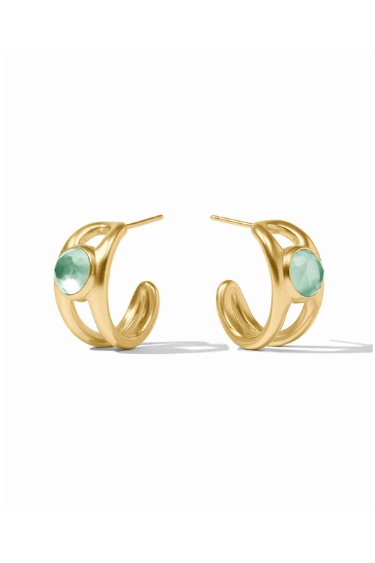 Laguna Stone Hoop - Iridescent Aquamarine Blue