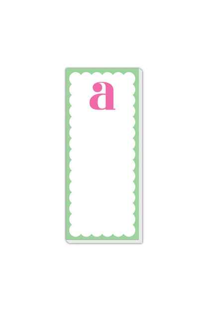 Skinny Notepad - Scallop Monogram
