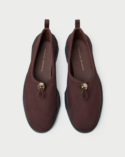 Raina Dark Brown Mesh Flat