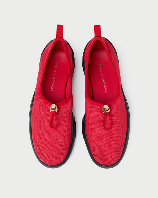 Raina Red Mesh Flat