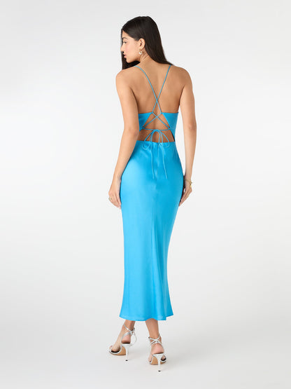 Riviera Midi Dress in Blue
