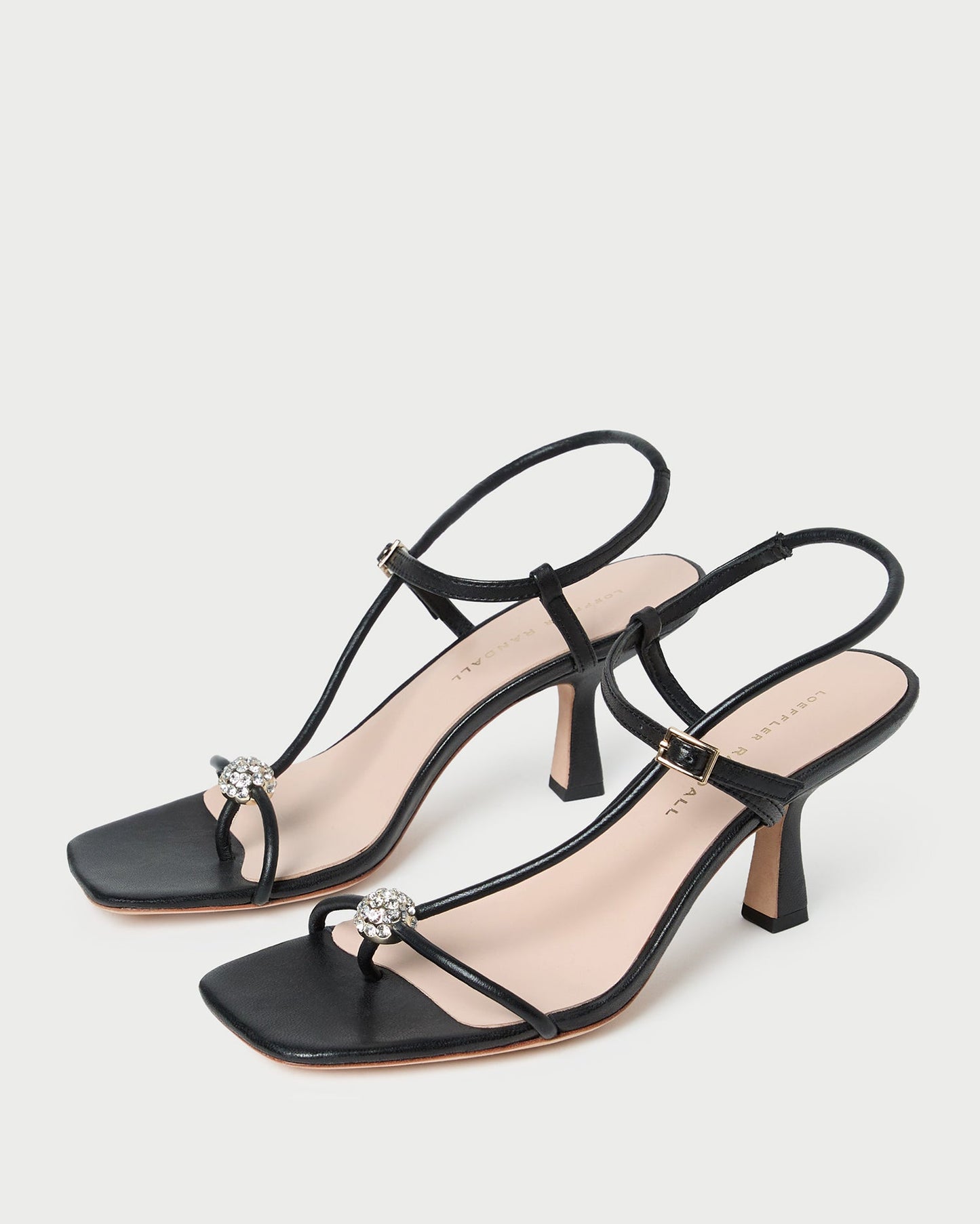 Triana Black/Crystal Mid-Heel Sandal