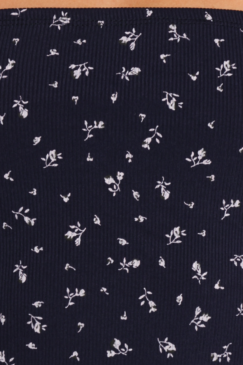 Esma Square Neck Knit Top - Navy Ditsy