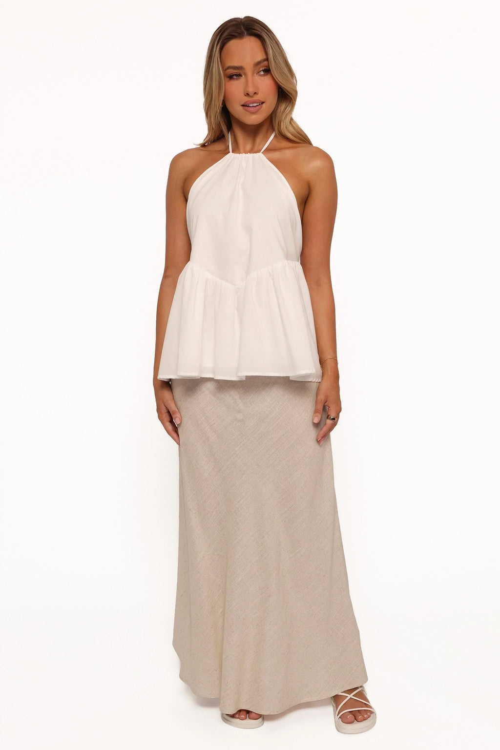 Vanessa Halterneck Top - White