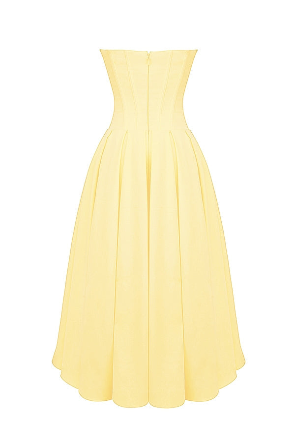 sunshine strapless tulle midi dress