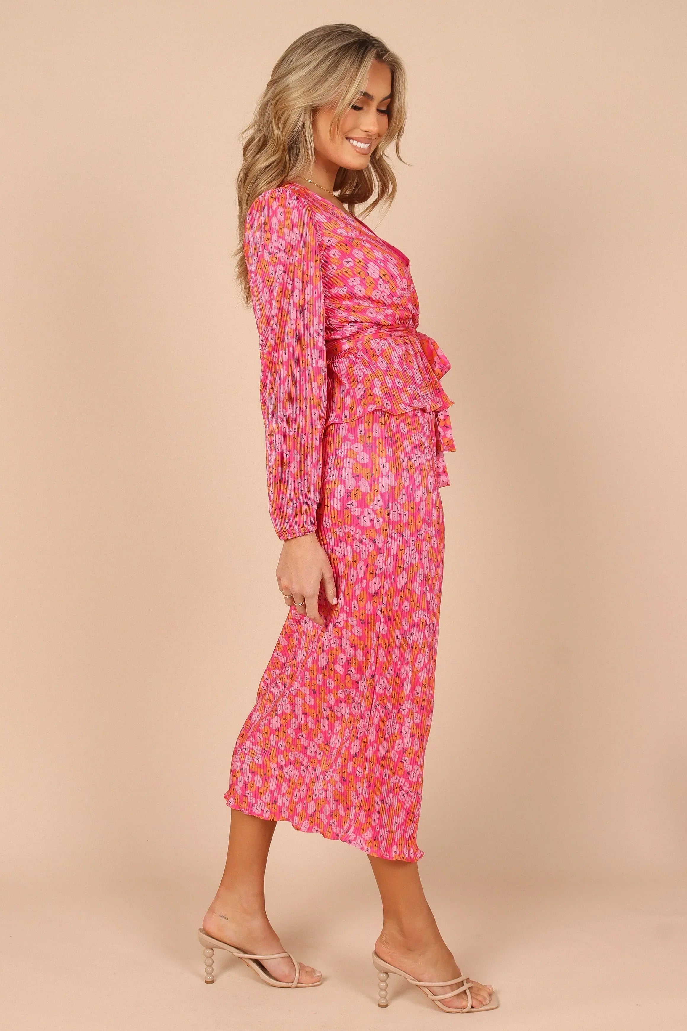 Minelli Pleat Top - Hot Pink