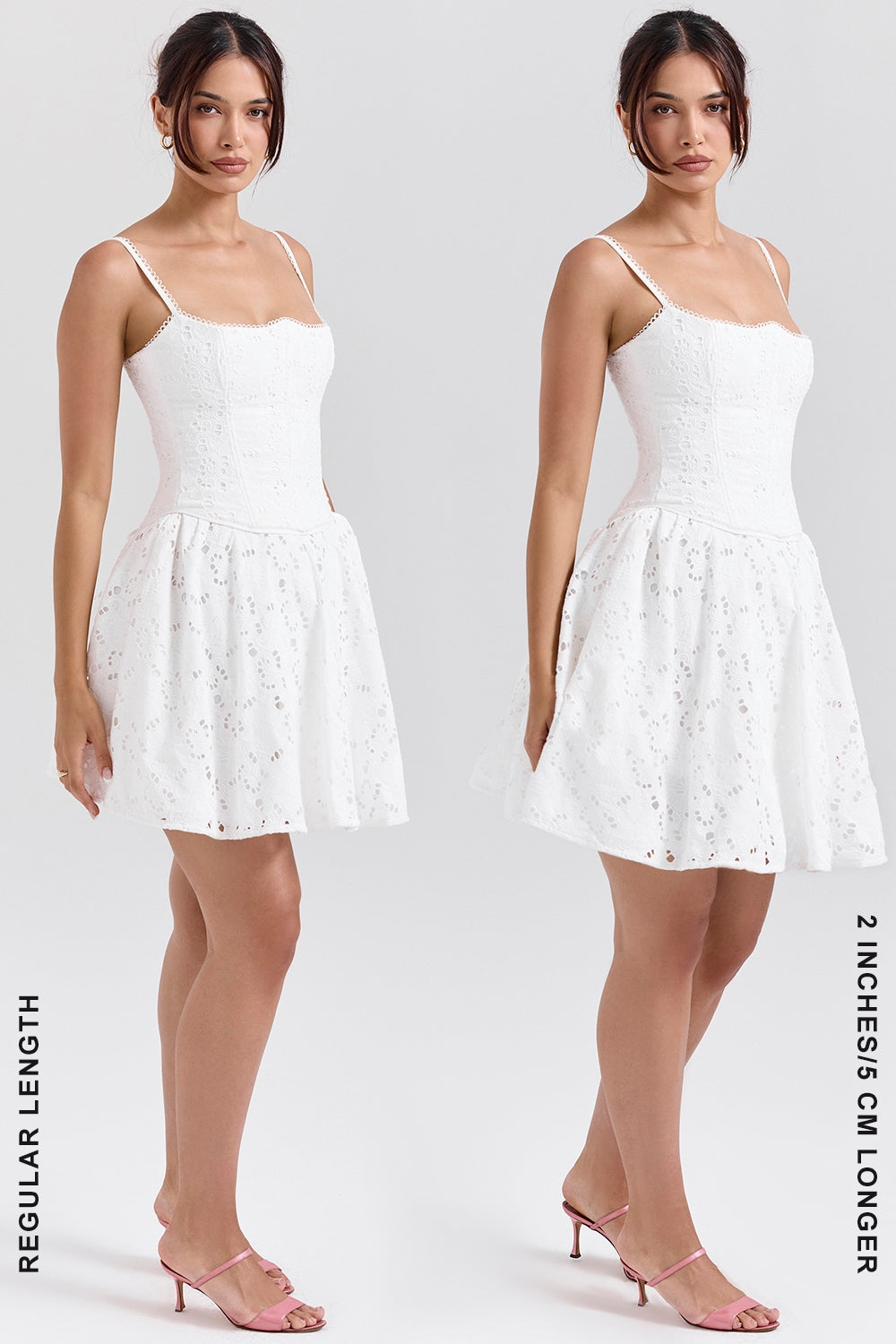 white broderie anglais mini dress