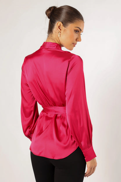 Aydin Wrap Top - Magenta