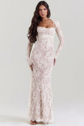 vintage cream lace maxi dress