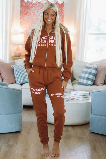 Canceled Plans Sweatpants By Mayfair Group - Cinnamon