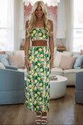 Barefoot Grove Maxi Skirt - Lemon Yellow and Green